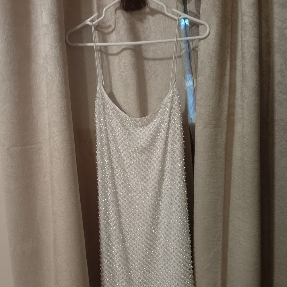 Oh Polly Cream Beaded Dress